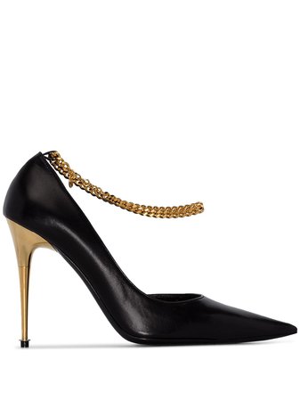 Tom Ford 105mm chain-trimmed Leather Pumps - Farfetch