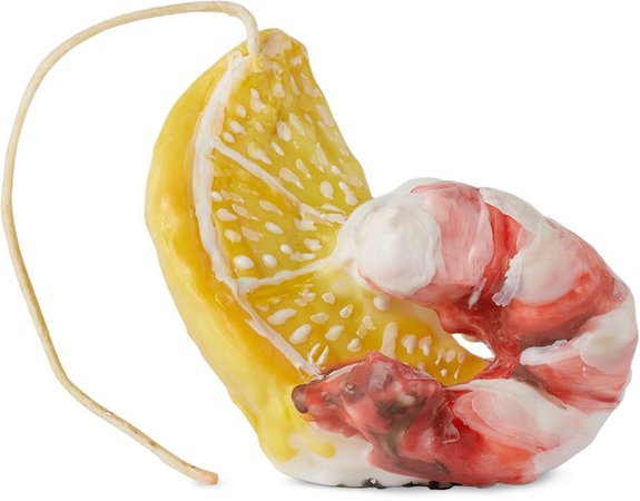SSENSE Exclusive Yellow Lemon & Shrimp Candle by Janie Korn on Sale