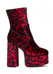 Adore You Red Leopard Extreme Platform Ankle Boots - Ankle - BOOTS - SHOES