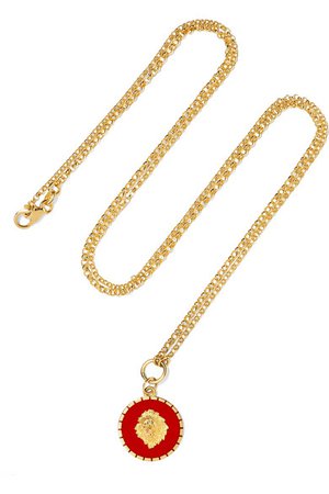 Foundrae | Strength 18-karat gold enamel necklace | NET-A-PORTER.COM
