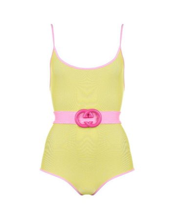Gucci GG-Belted Sparkling One-Piece Swimsuit