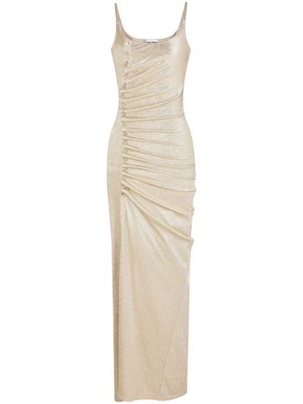 Paco Rabanne button-embellished Ruched Maxi Dress - Farfetch