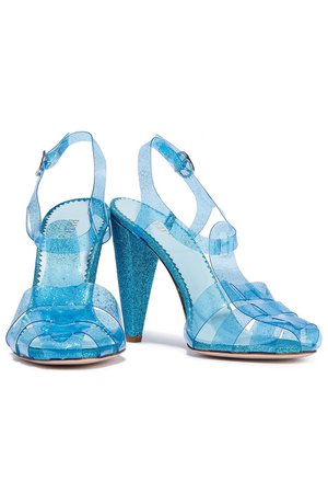 Blue Cutout glittered PVC sandals | Sale up to 70% off | THE OUTNET | RED(V) | THE OUTNET