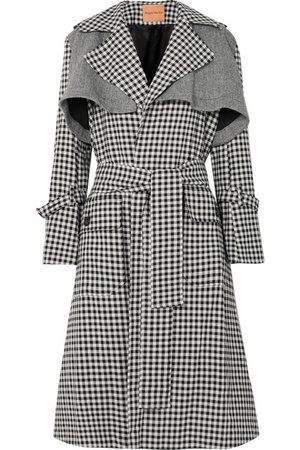 Maggie Marilyn | Be Strong and Courageous gingham cotton and herringbone wool trench coat | NET-A-PORTER.COM