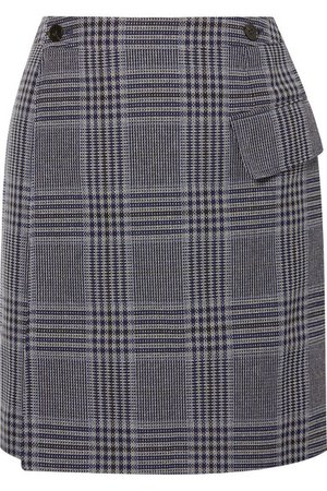 Acne Studios | Ivonne checked cotton-blend wrap mini skirt | NET-A-PORTER.COM