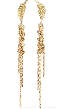 Brooke Gregson | Waterfall Leaf 18-karat gold earrings | NET-A-PORTER.COM