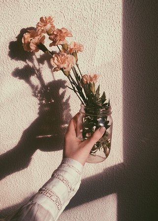 flowers in a jar