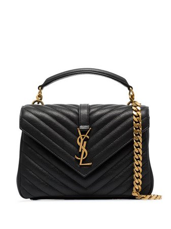 Shop black Saint Laurent medium College quilted leather shoulder bag with Express Delivery - Farfetch