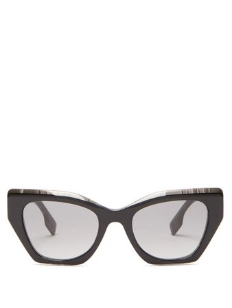 BURBERRY House Check square cat-eye acetate sunglasses
