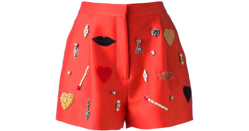 Stella McCartney Red Embellished Shorts