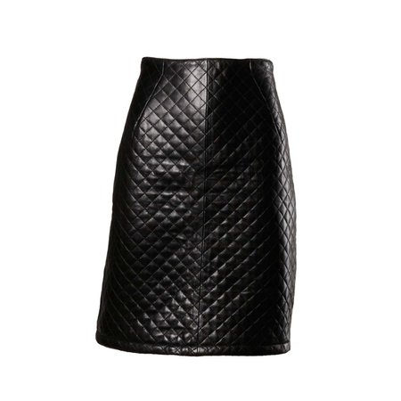 Unworn Michael Hoban for North Beach Leather Vintage Black Quilted Skirt For Sale at 1stDibs