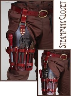 Steampunk thigh tool holster