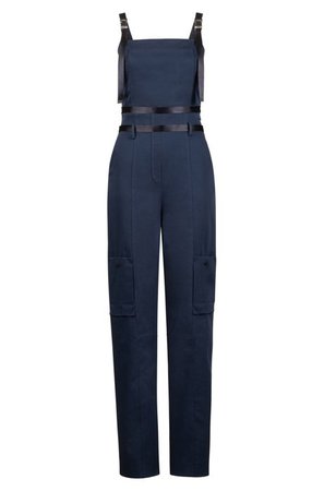 HUGO - Fashion Show jumpsuit in stretch cotton with cargo pockets