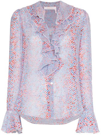 See By Chloé Patterned Ruffled Blouse | Farfetch.com
