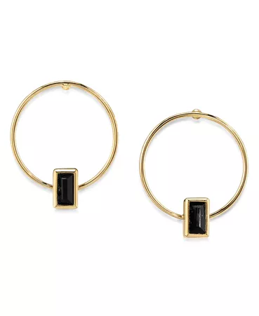 2028 14K Gold Dipped Rectangle Crystal Hoop Stainless Steel Post Small Earrings & Reviews - Earrings - Jewelry & Watches - Macy's
