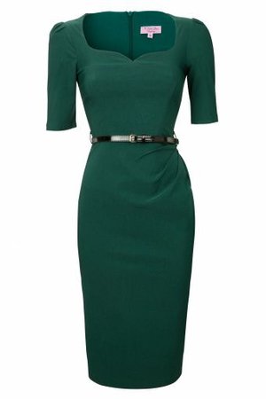 Green Business Dress w/ Black Belt