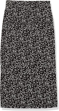 Amazon.com: Amazon Essentials Women's Pull-On Knit Midi Skirt (Available in Plus Size), Black/White, Abstract/Animal, Large : Clothing, Shoes & Jewelry