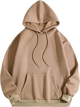 SweatyRocks Women's Casual Long Sleeve Drop Shoulder Oversized Pullover Hoodie Sweatshirt Tops at Amazon Women’s Clothing store
