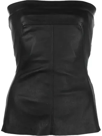 Rick Owens Fitted Leather Strapless Top - Farfetch