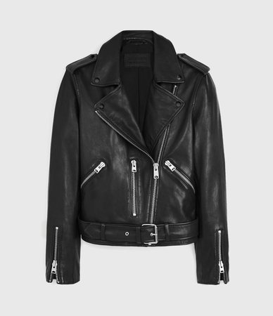 ALLSAINTS US: Womens Balfern Leather Biker Jacket (black)