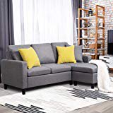 Amazon.com: HONBAY Convertible Sectional Sofa Couch Modern Linen Fabric L-Shape Couch for Small Space Grey (Gainsboro): Beauty