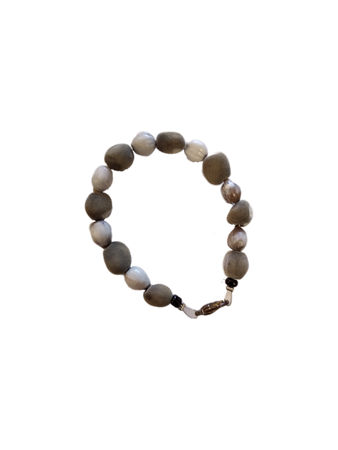 white and grey seeds bracelet