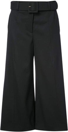belted high-waisted culottes