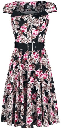 H&R London Medium-length 50s Summer Tea Flared Dress
