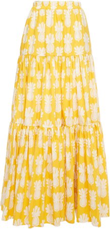 La DoubleJ Printed Cotton Maxi Skirt Size: XS