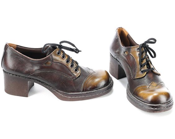US women 9 Platform Shoes 70s Retro Oxford Shoes Vintage | Etsy