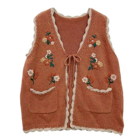 embroidered knit vest