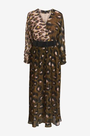 Buy Animal Pleated Midi Wrap Dress from the Next UK online shop