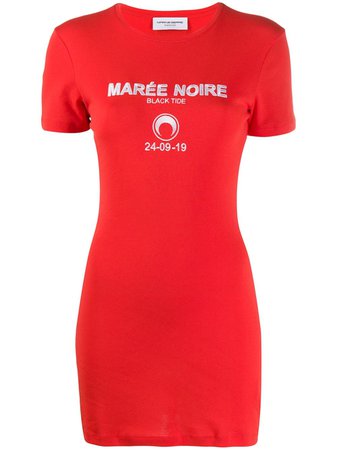 Marine Serre Embroidered T-shirt Dress - Farfetch