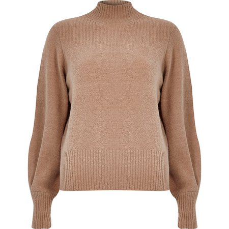 Beige knit turtle neck sweater - Sweaters - Knitwear - women
