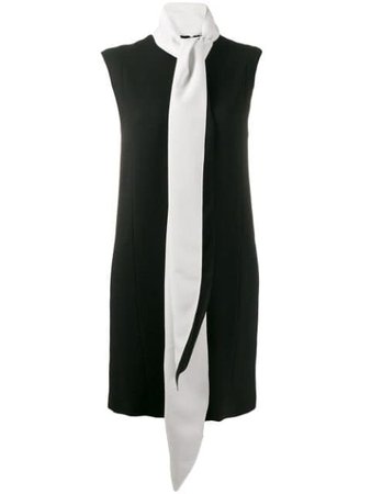 Black Givenchy Contrast Scarf Collar Dress | Farfetch.com