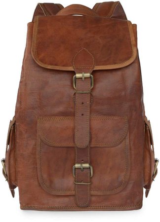 VIDA VIDA - Vida Vintage Classic Leather Backpack - Large