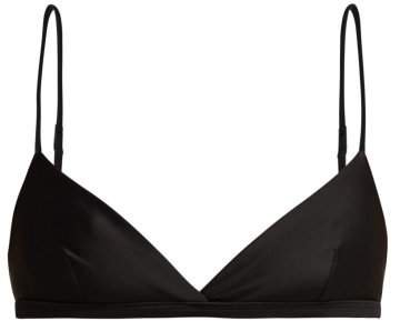 Matteau - The Tri Crop Triangle Bikini Top - Womens - Black