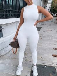 white sleeveless sporty jumpsuit - Google Search