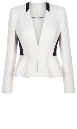 White and black paneled blazer