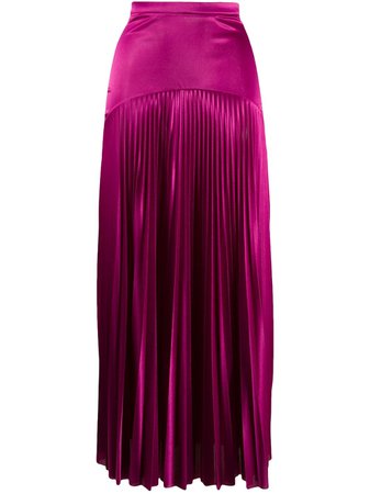 Shop Christopher Kane long satin pleated skirt with Express Delivery - FARFETCH
