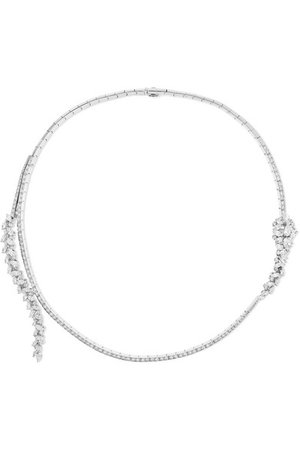 YEPREM | 18-karat white gold diamond necklace | NET-A-PORTER.COM