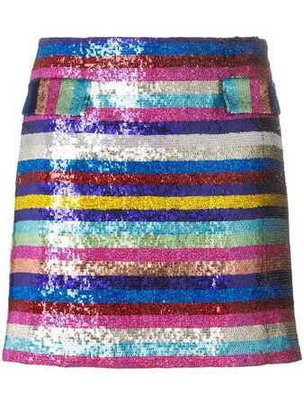 Mary Katrantzou Clovis striped sequin skirt
