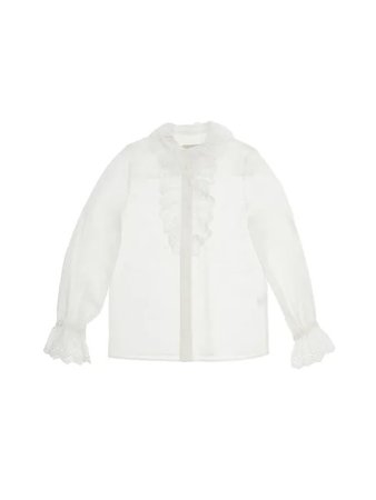 AND YOU Ruffles Eyelet Collar Blouse_Off White