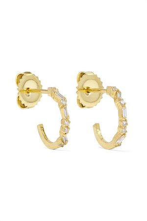 Suzanne Kalan | 18-karat gold diamond hoops earrings | NET-A-PORTER.COM