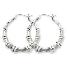 silver bamboo earrings - Google Search