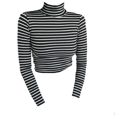 *clipped by @luci-her* Black & White Turtleneck