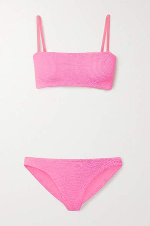 Gigi Neon Seersucker Bikini - Bright pink