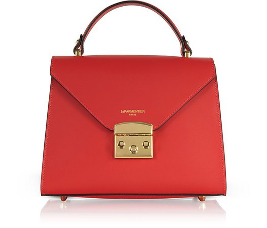 Le Parmentier Red dragon Peggy Leather Top Handle Satchel Bag at FORZIERI UK