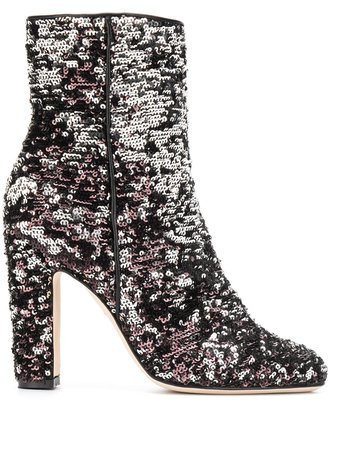 Brown Paris Texas Sequin Embroidered Boots | Farfetch.com
