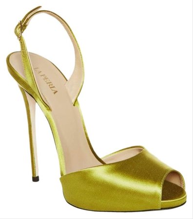 yellow silk la perla shoes